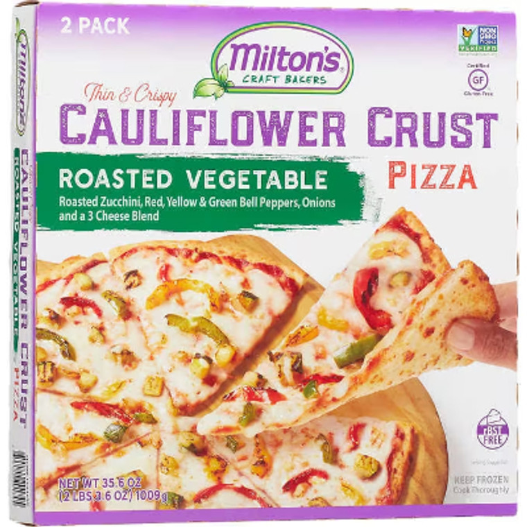 Milton's Cauliflower Crust Pizza, Roasted Vegetable, 2 ct