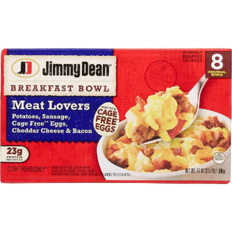 Jimmy Dean Breakfast Bowl, Meat Lovers, 7 oz, 8 ct