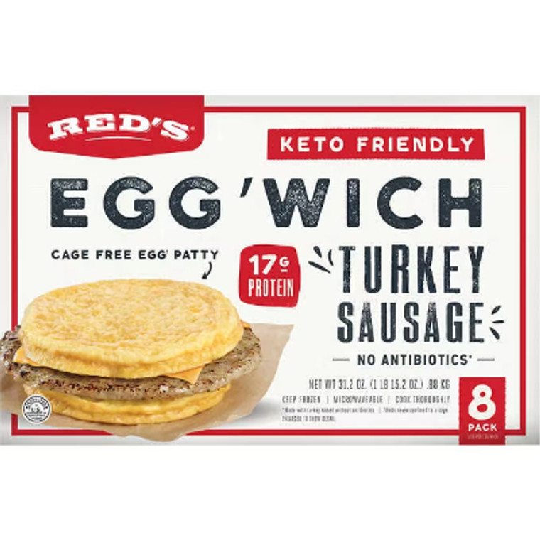 Red's Egg'wich Turkey Sausage, 1.9 oz, 8 ct