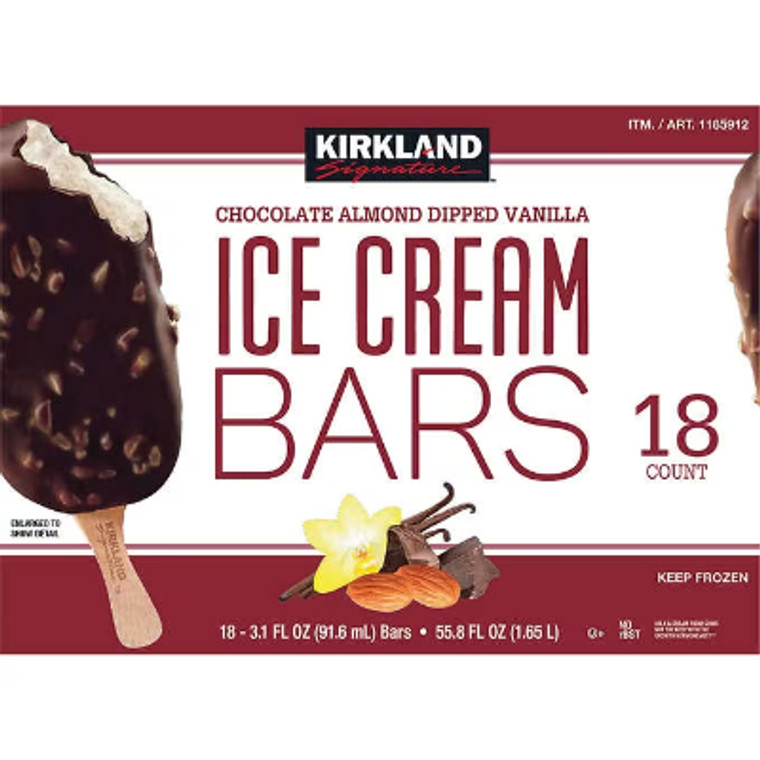 Kirkland Signature Ice Cream Bars, 3.1 fl oz, 18 ct