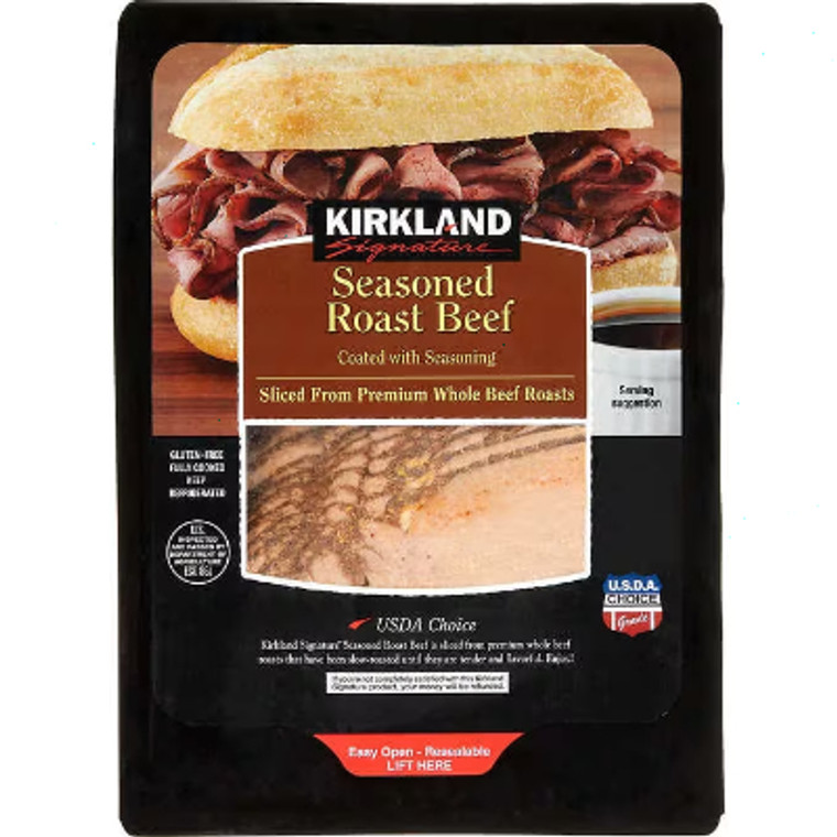Kirkland Signature Seasoned Roast Beef, Sliced, 2 lb avg wt