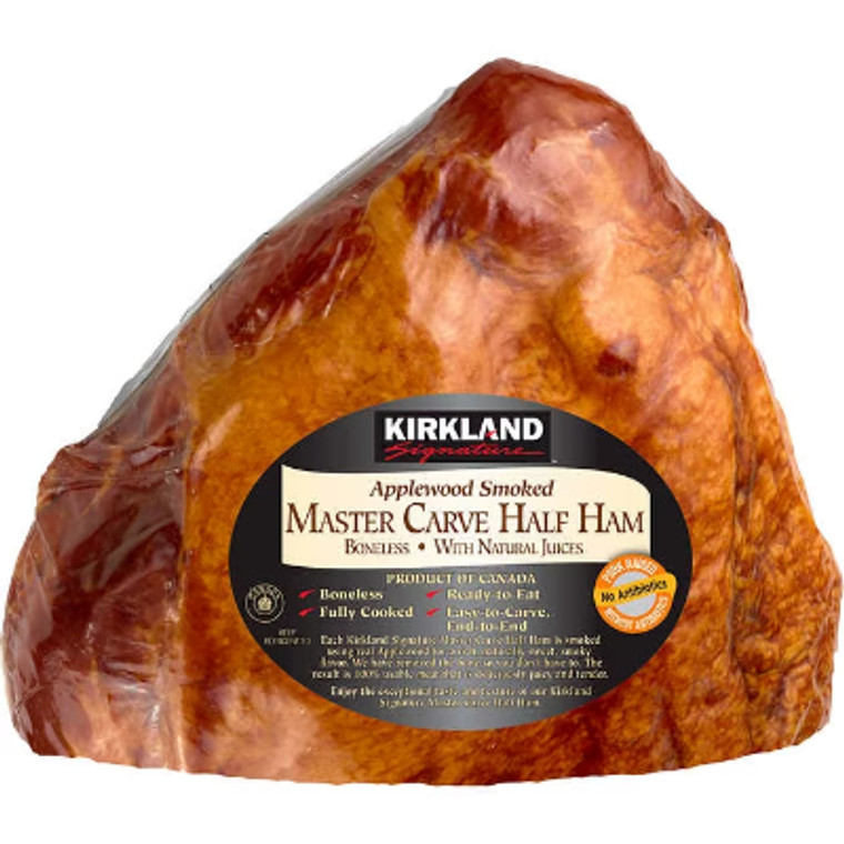 Kirkland Signature Master Carve Half Ham, Applewood Smoked, 4 lb avg wt