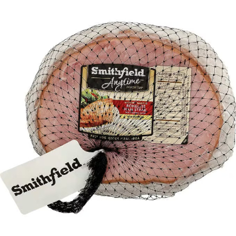 Smithfield Anytime Favorites Boneless Ham Steak, Hickory Smoked, 4 lb avg wt