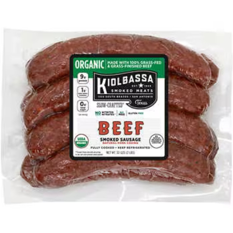 Kiolbassa Beef Smoked Sausage, 32 oz