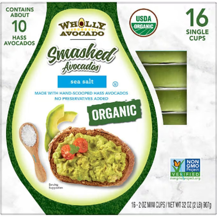 Wholly Organic Smashed Avocado, 2 oz, 16 ct