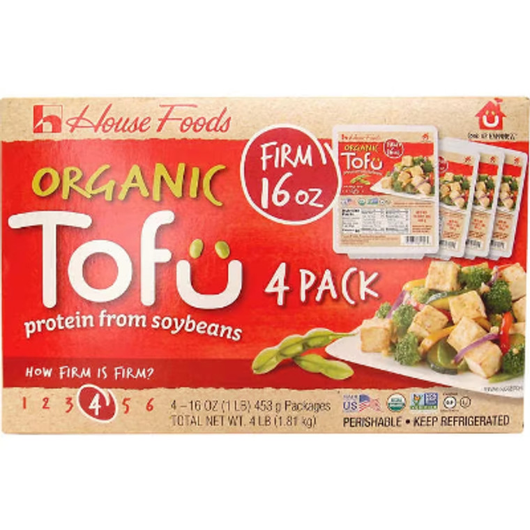 House Foods Organic Tofu, Firm, 16 oz, 4 ct