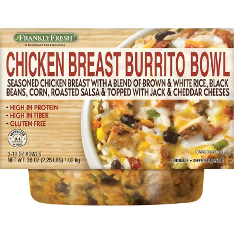 Frankly Fresh Chicken Breast Burrito Bowl, 12 oz, 3 ct
