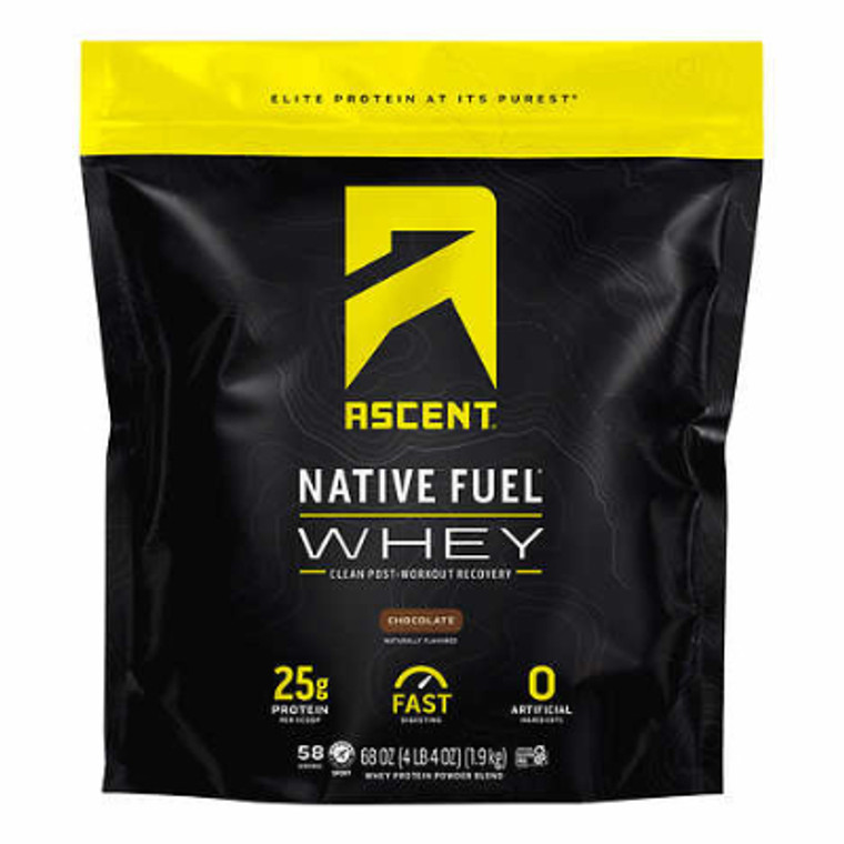 Ascent Native Fuel Whey Protein Chocolate, 4.25 lbs