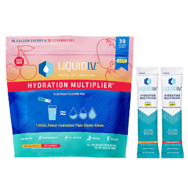 Liquid I.V. Hydration Multiplier 30 Individual Serving Stick Packs in Resealable Pouch, Variety Pack