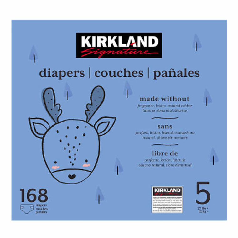 KIRKLAND SIGNATURE DIAPERS SIZE 5 - 168 COUNT