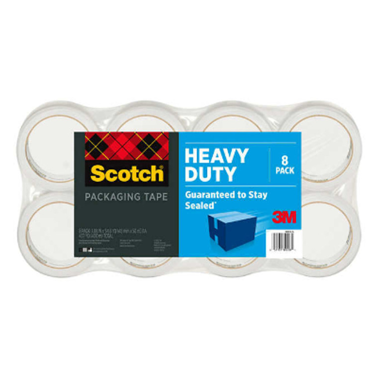 Scotch Packaging Tape, Heavy Duty, 1.88"W x 164'L, 8 ct