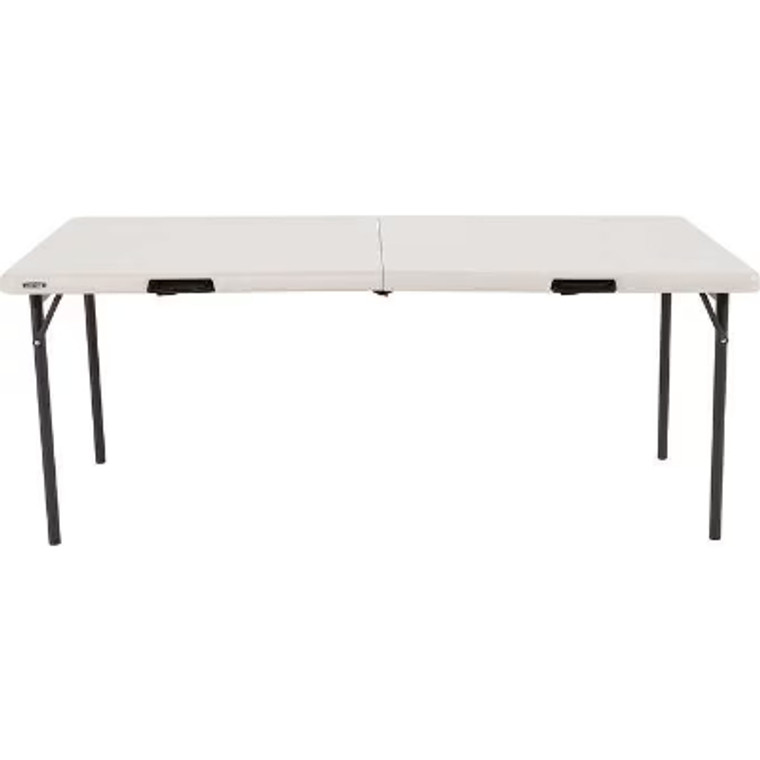 Lifetime Commercial Fold-In-Half Table, 72"L x 30"W x 29"H, Almond