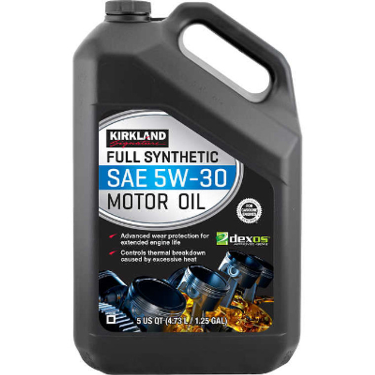 Kirkland Signature SAE 5W-30 Full Synthetic Motor Oil, 5 Quart, 2 ct