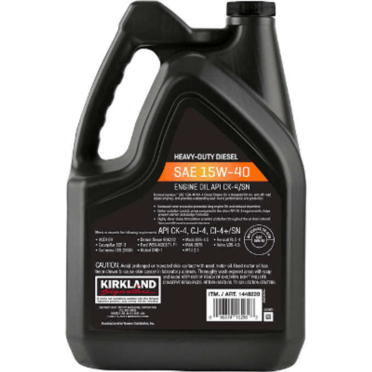 Kirkland Signature SAE 15W-40 Heavy-Duty Diesel Engine Oil, 1 Gallon, 3 ct