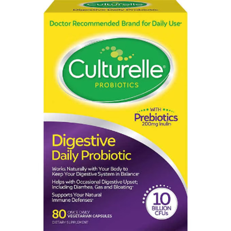 Culturelle Probiotics Digestive Daily Probiotic Capsules, 200mg, 80 Vegetarian Capsules