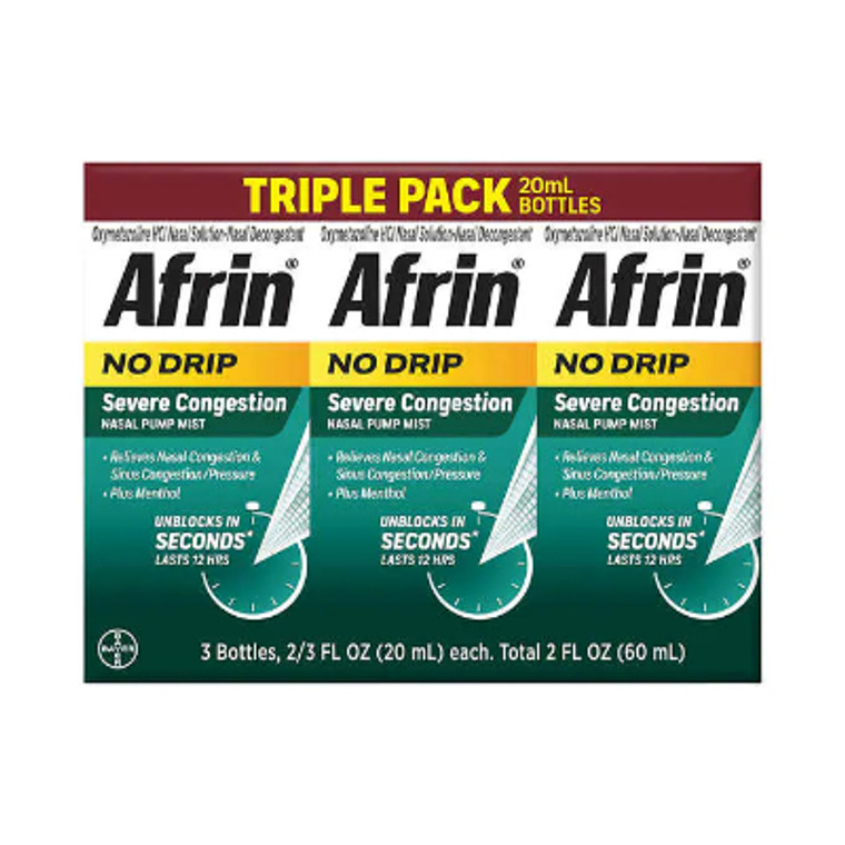 Afrin No Drip Severe Congestion 12 Hour Nasal Pump Mist, 60 mL