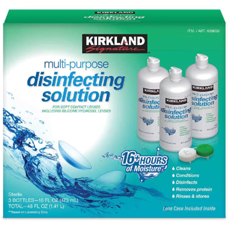 Kirkland Signature Multi-Purpose Disinfecting Solution, 16 fl oz, 3 ct
