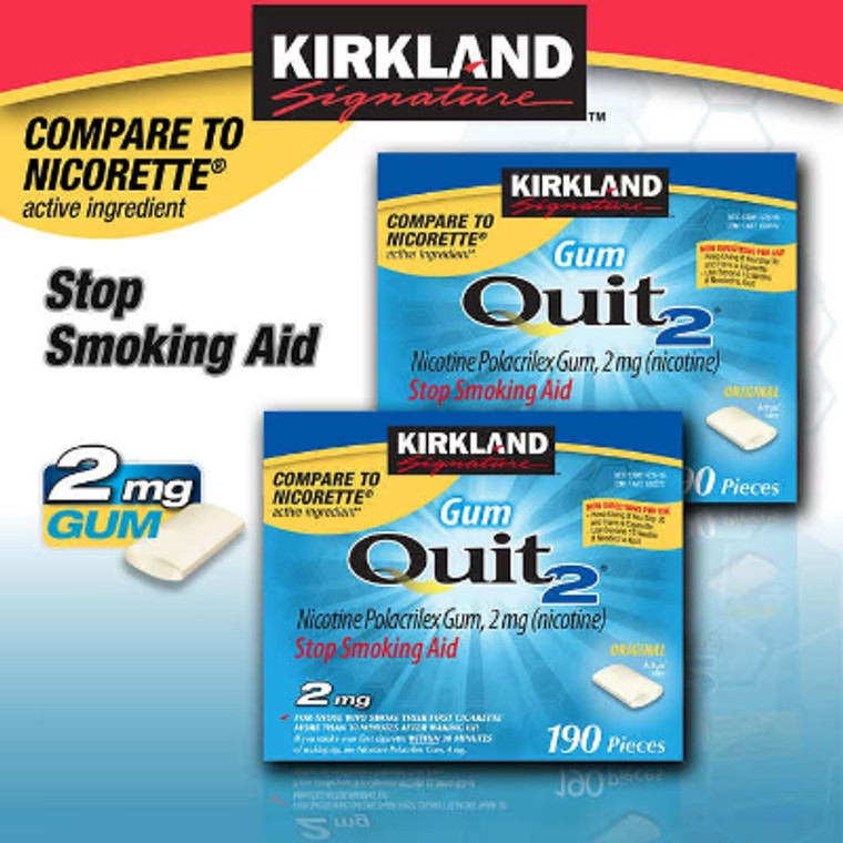 Kirkland Signature Quit Gum 2 mg, 380 Pieces, 2 ct