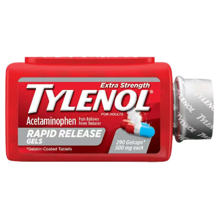 Tylenol Extra-Strength Acetaminophen Rapid Release, 500mg, 290 Gelatin-Coated Tablets