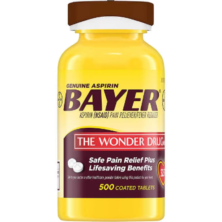 Bayer Aspirin Tablets, 325mg, 500 Coated Tablets