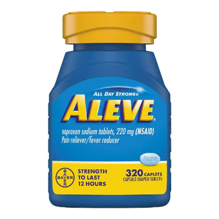 Aleve Naproxen Sodium 220 mg, Pain Reliever and Fever Reducer, 320 Caplets