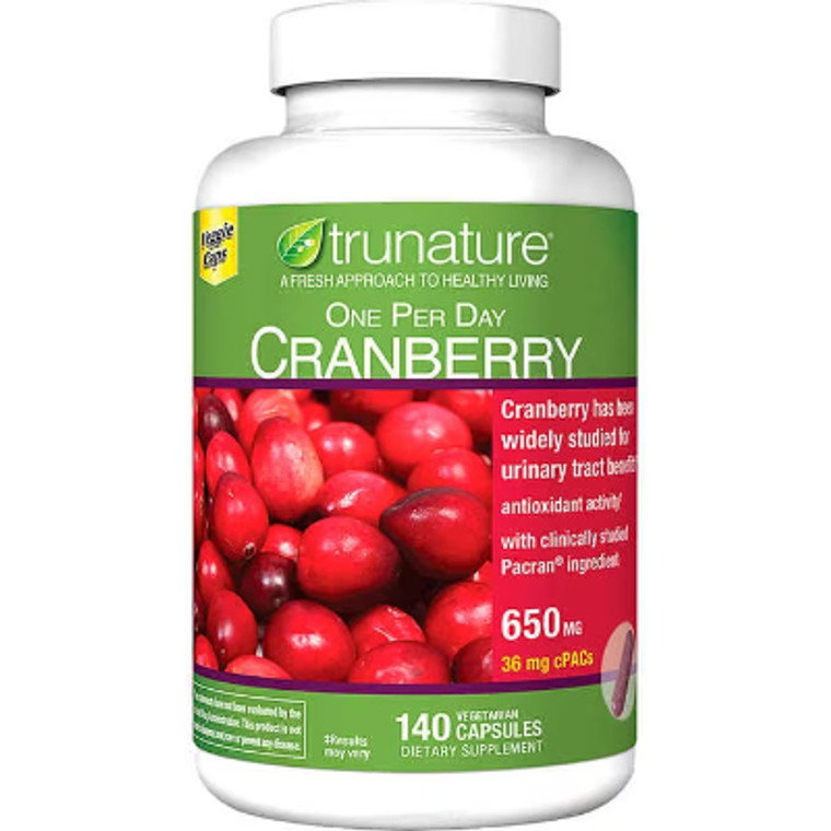 trunature One Per Day Cranberry, 650mg, 140 capsules
