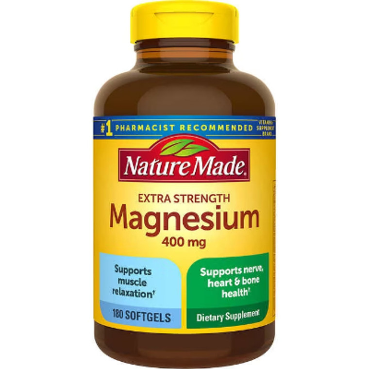 Nature Made Extra Strength Magnesium, 400 mg, 180 Softgels