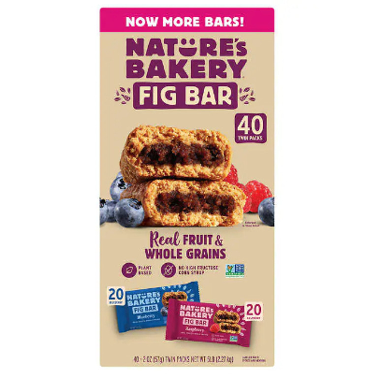 Nature's Bakery Fig Bar, Variety Pack, 2 oz, 40-count