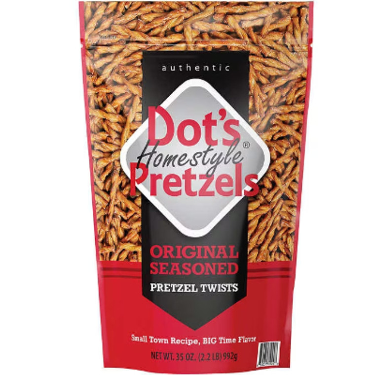 Dots Homestyle Pretzels, Original Seasoned Pretzel Twists, 35 oz