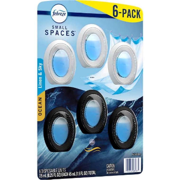 Febreze Small Spaces Air Freshener, Variety Pack, 0.25 oz, 6 ct