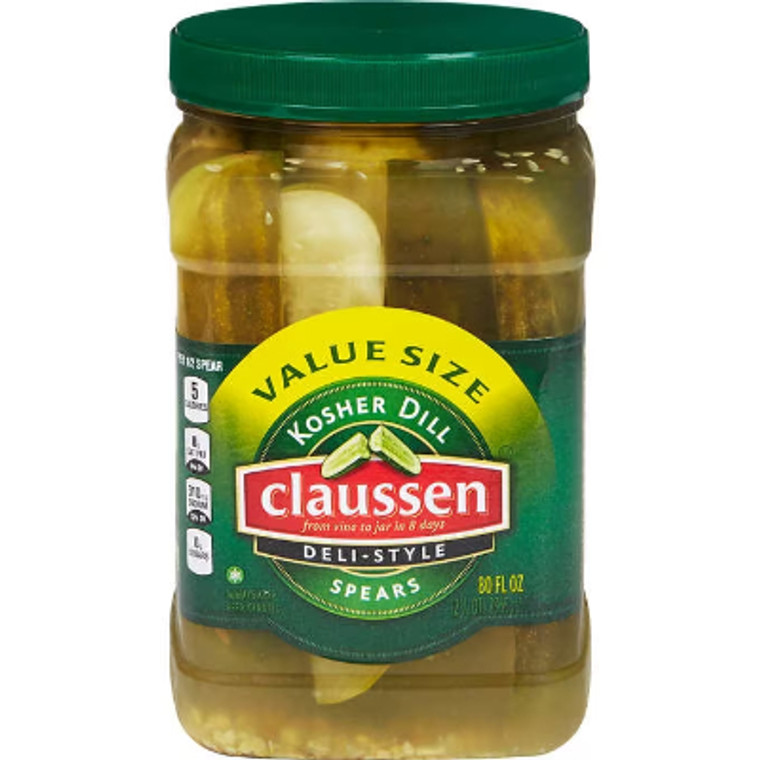 Claussen Kosher Dill Pickle Spears, 80 oz