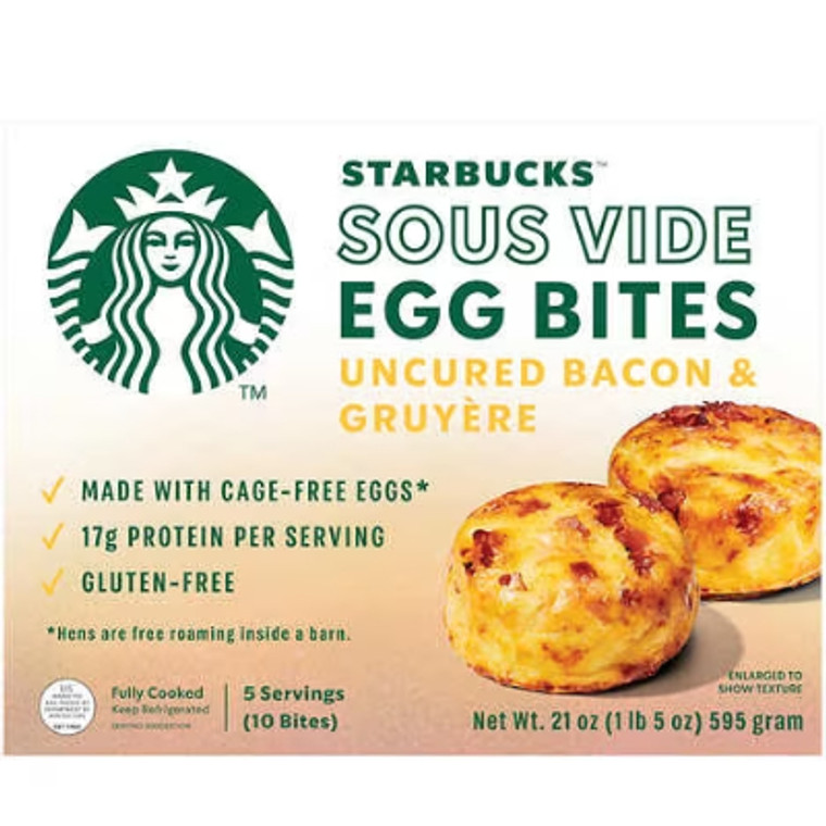 Starbucks Sous Vide Egg Bites, Bacon and Gruyere, 21 oz