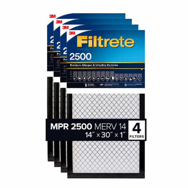 3M 2500 Series Filtrete 1" Filter, 4-pack 2500 SERIES 16X20X1