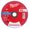 Milwaukee 49-94-0121 6 in. x .045 in. x 7/8 in. Performance+ Metal Cut Off Wheel - Type 1 10pk