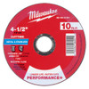 Milwaukee 49-94-0101 4-1/2 in. x .045 in. x 7/8 in. Performance+ Metal Cut Off Wheel - Type 1 10pk