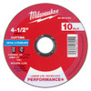 Milwaukee 49-94-0101 4-1/2 in. x .045 in. x 7/8 in. Performance+ Metal Cut Off Wheel - Type 1 10pk