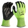 Milwaukee 48-73-8940 High-Visibility Cut Level 4 Polyurethane Dipped Gloves Small