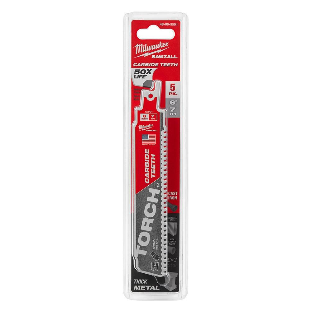 48-00-5501 6 in 7TPI TORCH Blade Carbide Teeth By Milwaukee