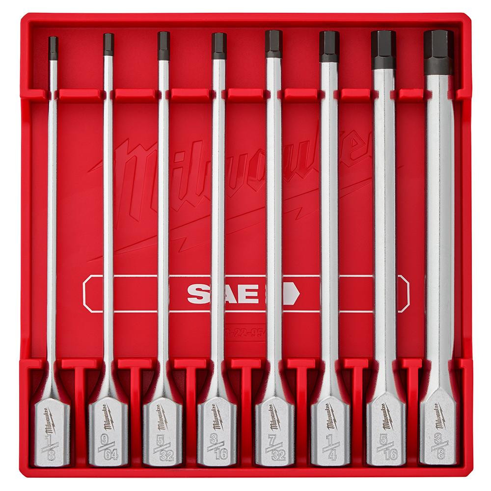 Milwaukee 48-22-9546 8pc 3/8 Drive Long Hex Bit Socket Set SAE