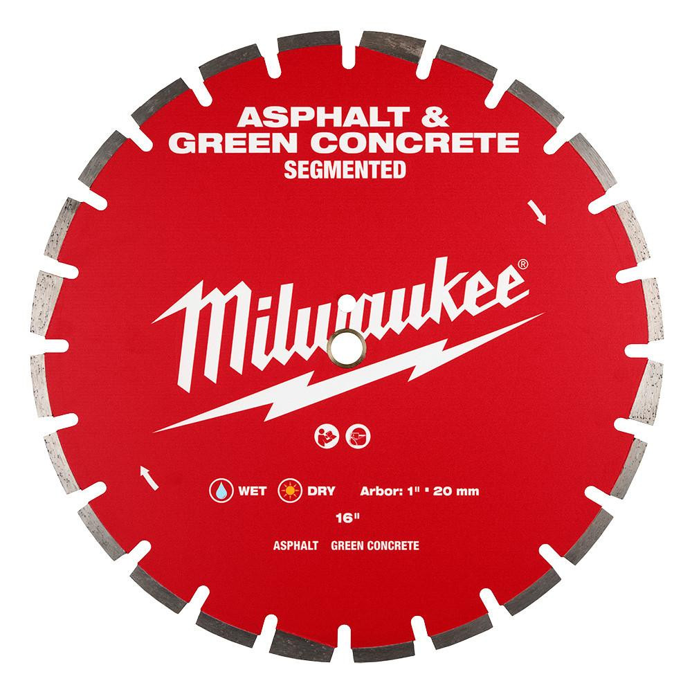 Milwaukee 49-93-7245 16 in Asphalt/Green Concrete Diamond Blade