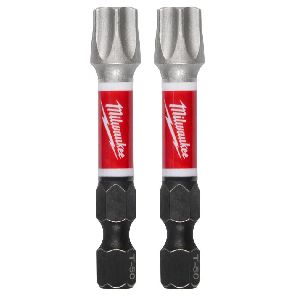 Milwaukee 48-32-6002 SHOCKWAVE Impact Duty 2 in T50 Impact Bits 2Pk