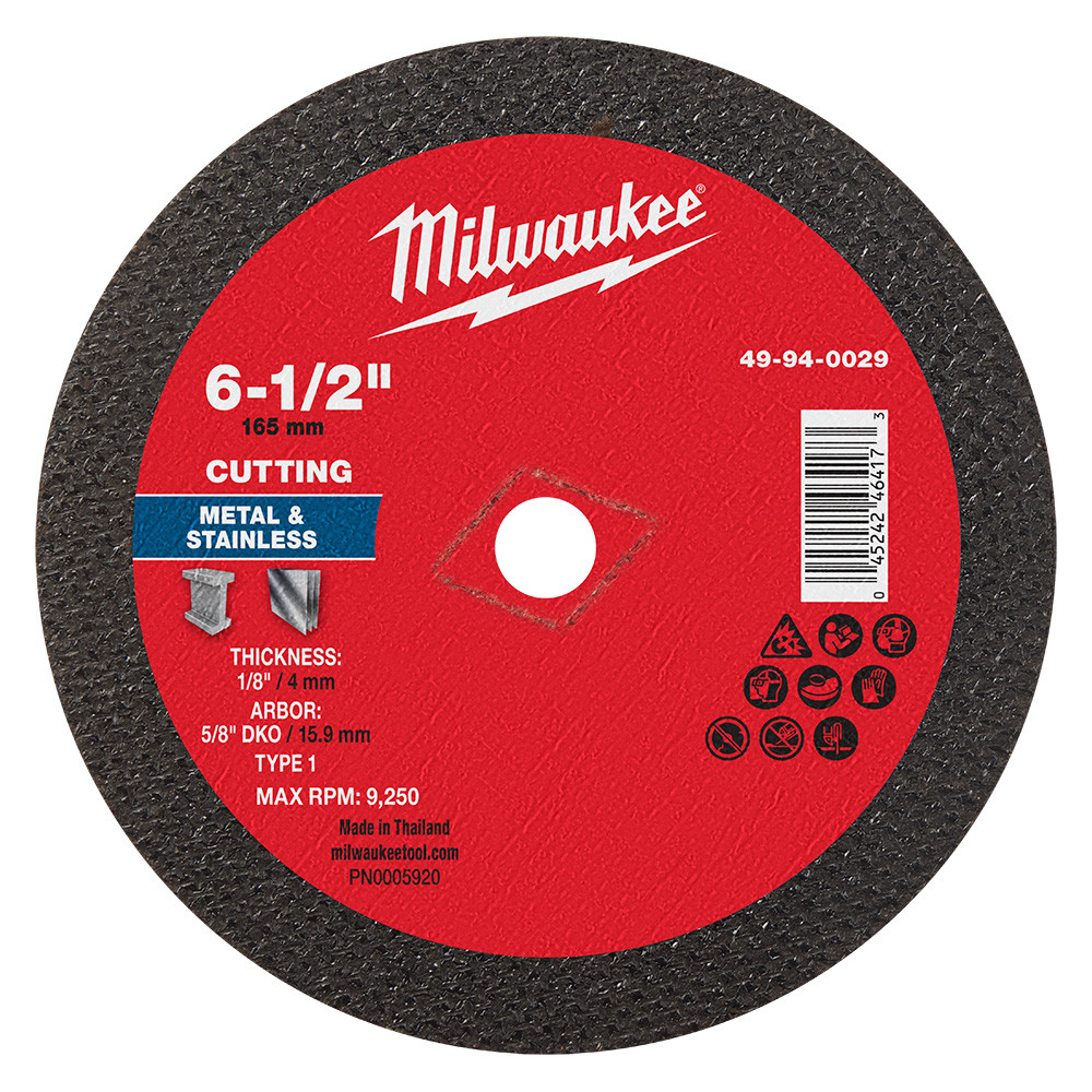Milwaukee 49-94-0029 6-1/2 in. x 1/8 in. x 5/8 in. DKO Metal Cut Off Wheel -Type 1 (10pk)