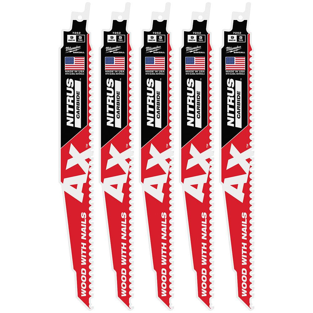 Milwaukee 48-00-7552 9in AX with NITRUS Carbide 5pk