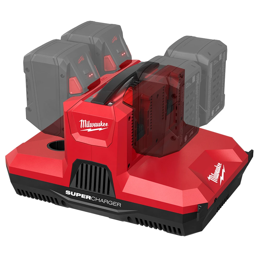 Milwaukee 48-59-1818 M18  M12 Four Bay Simultaneous Super Charger w/ PACKOUT Compatibility