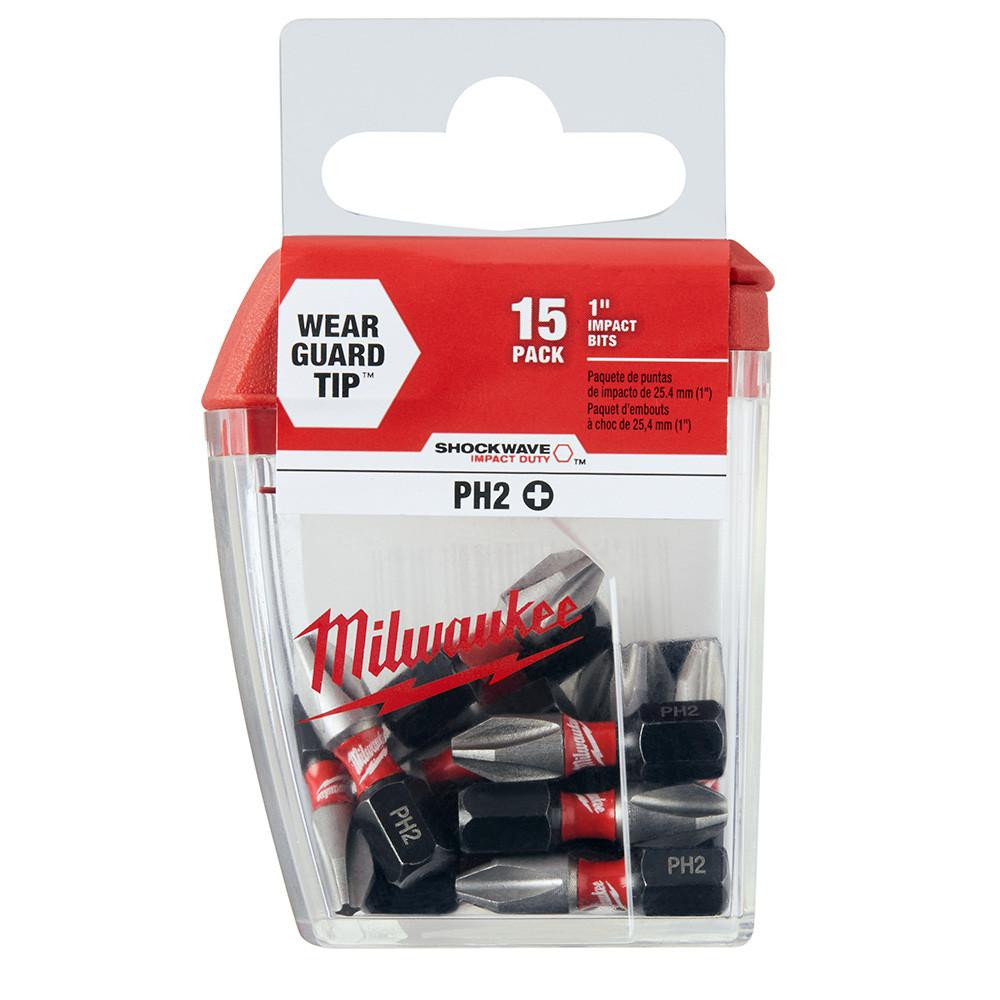48-32-5003 #2 Phillips Shockwave 1 in. Insert Bit (15 Pack
