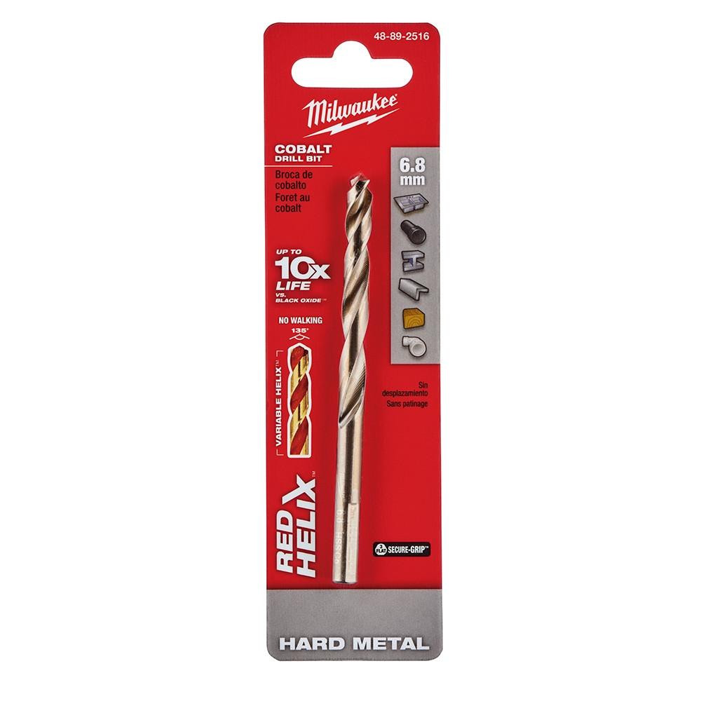 48-89-2516 6.8 mm RED HELIX Cobalt Drill Bit - Metric | Milwaukee
