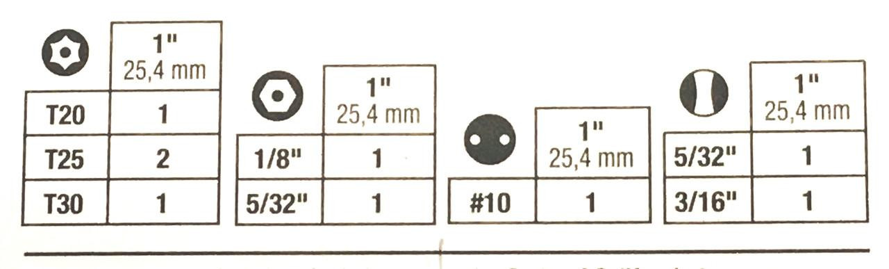 Milwaukee 48-32-4620 9 pc. SHOCKWAVE Security Insert Bit Set