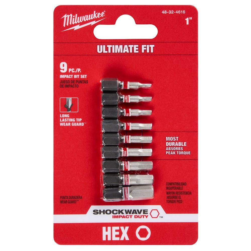 48-32-4616 SHOCKWAVE 9PC HEX 1 in. Insert Bit Set | Milwaukee Tool
