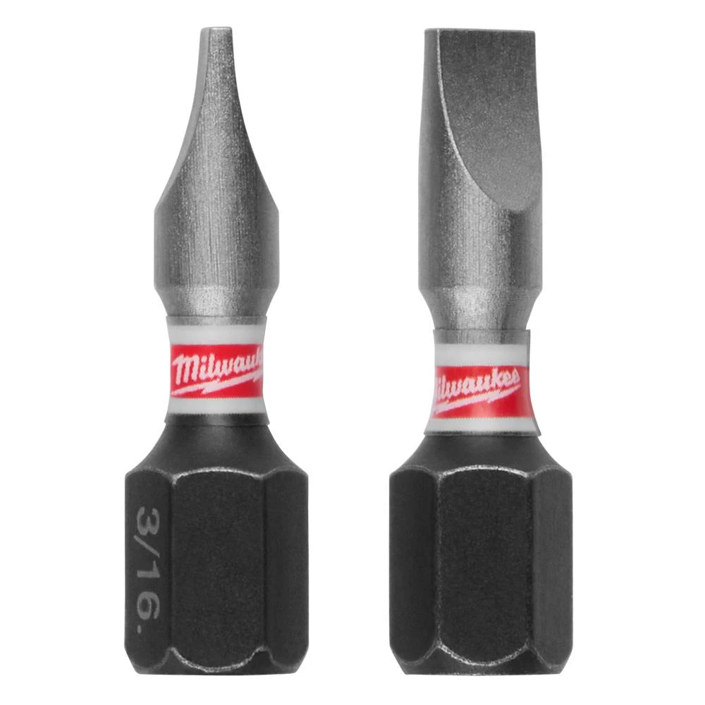 Milwaukee 48-32-4417 SHOCKWAVE 3/16 in. Insert Bit Slotted (2 PK)