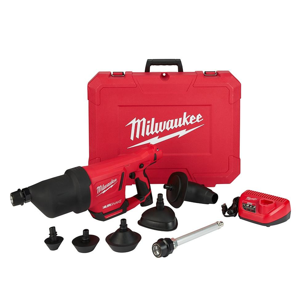2572B-21 M12 Milwaukee AIRSNAKE Drain Cleaning Air Gun Kit